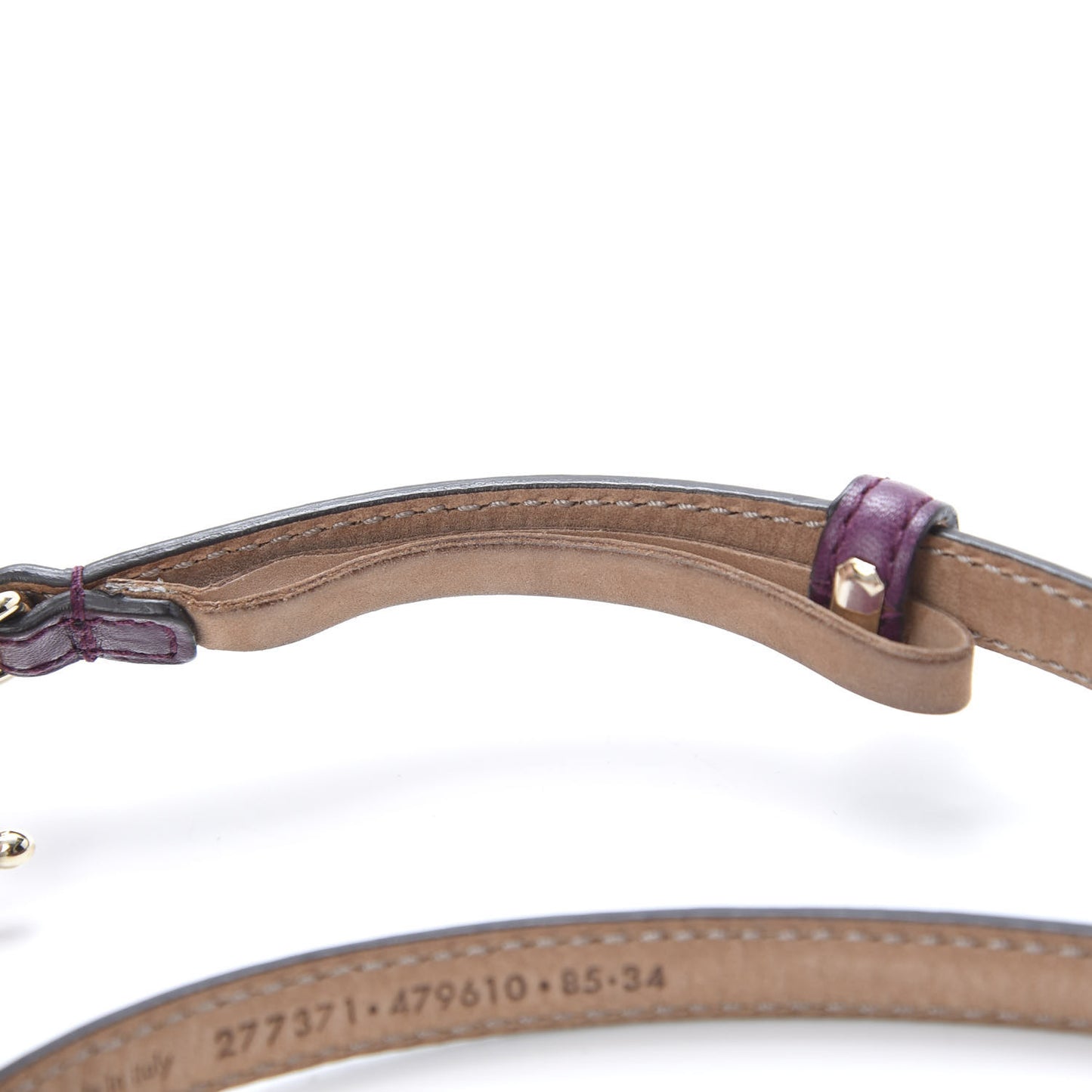 Calfskin 1973 Buckle Skinny Belt 85 34 Purple