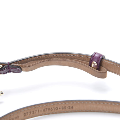 Gucci Calfskin 1973 Buckle Skinny Belt 85 34 Purple 6 of 6