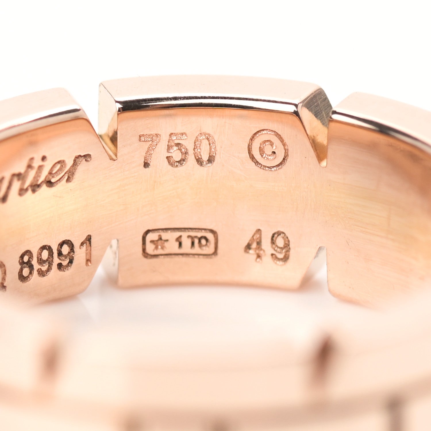 Cartier 18K Pink Gold Tank Francaise Ring 49 5 5 of 5