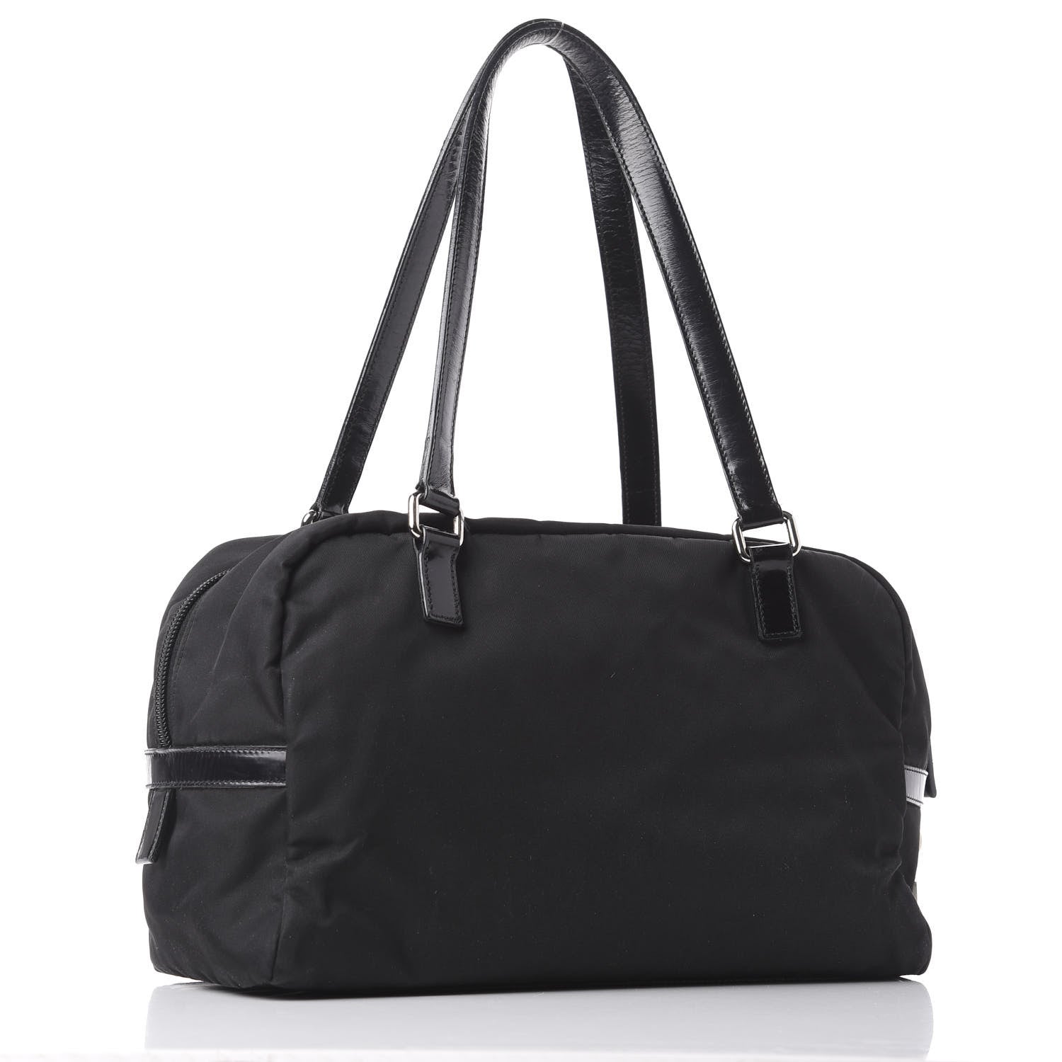 Prada Tessuto Nylon Logo Shoulder Bag Black 2 of 10