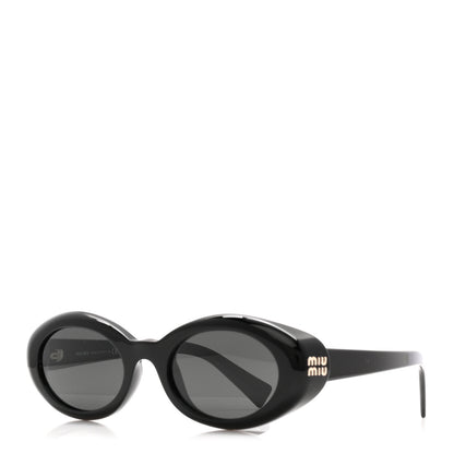 Miu Miu Acetate Oval Reverie Sunglasses SMU B09 Black 1 of 7