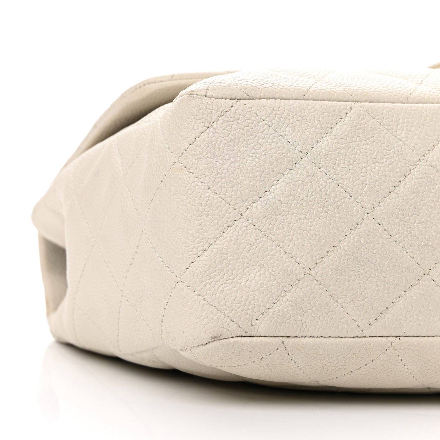 Caviar Quilted Jumbo Single Flap Bijoux Chain Ivory