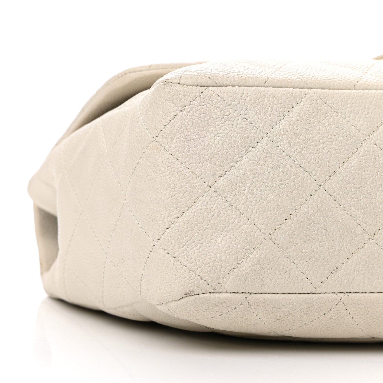 Chanel Caviar Quilted Jumbo Single Flap Bijoux Chain Ivory 9 of 14