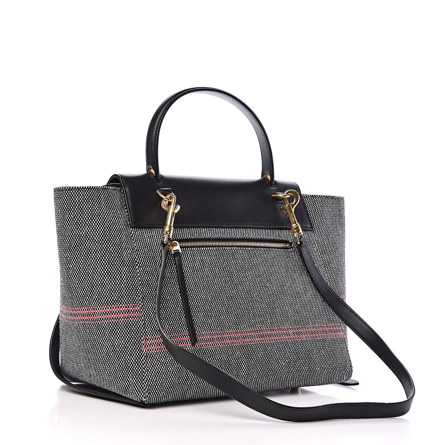 Cotton Canvas Calfskin Mini Belt Bag Black