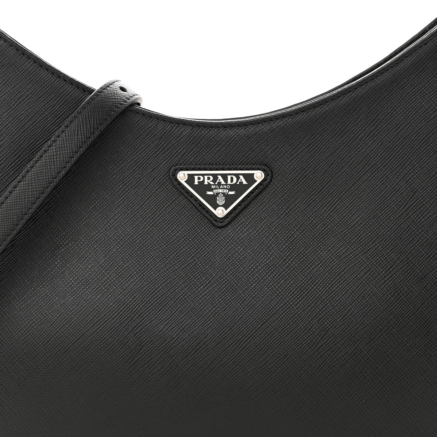 Prada Saffiano Cleo Adjustable Strap Shoulder Bag Black 7 of 9