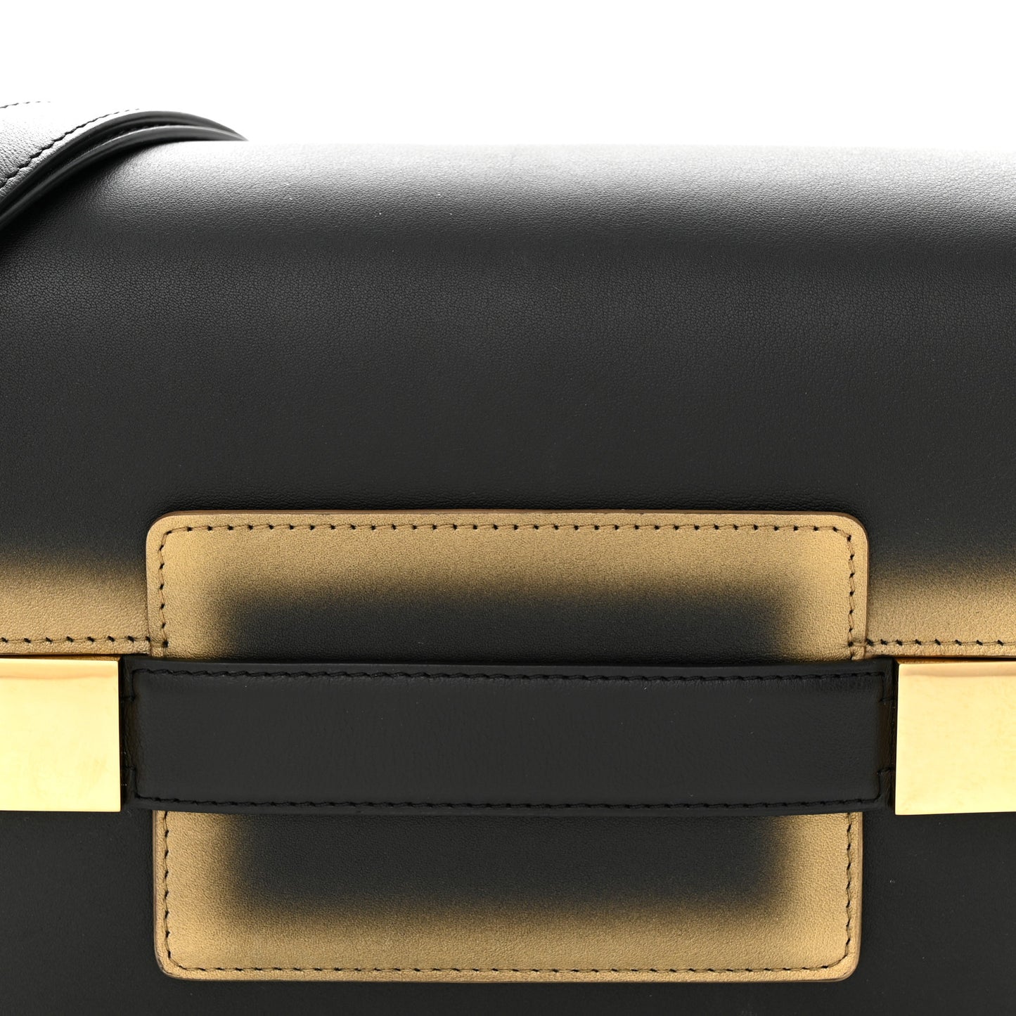 Metallic Calfskin Ombre PM Madame Shoulder Bag Black Gold