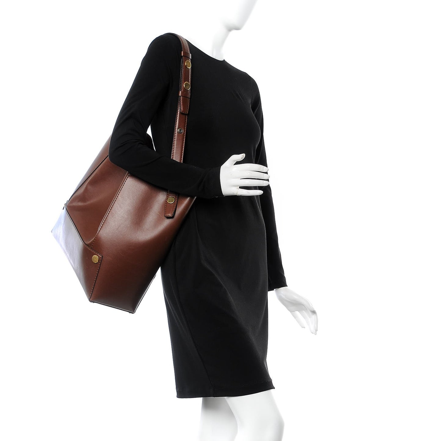 Eco Alter Nappa Popper Bucket Bag Cognac