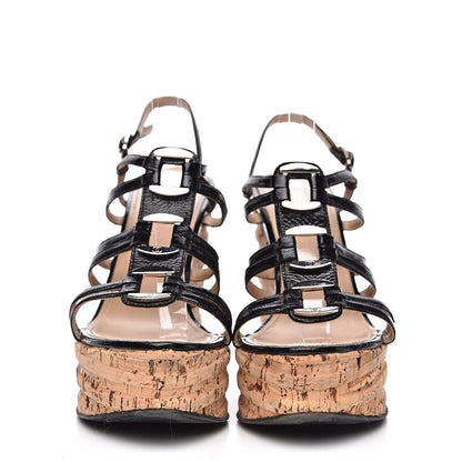 Chanel Patent Cork CC Wedge 39 Black 2 of 11