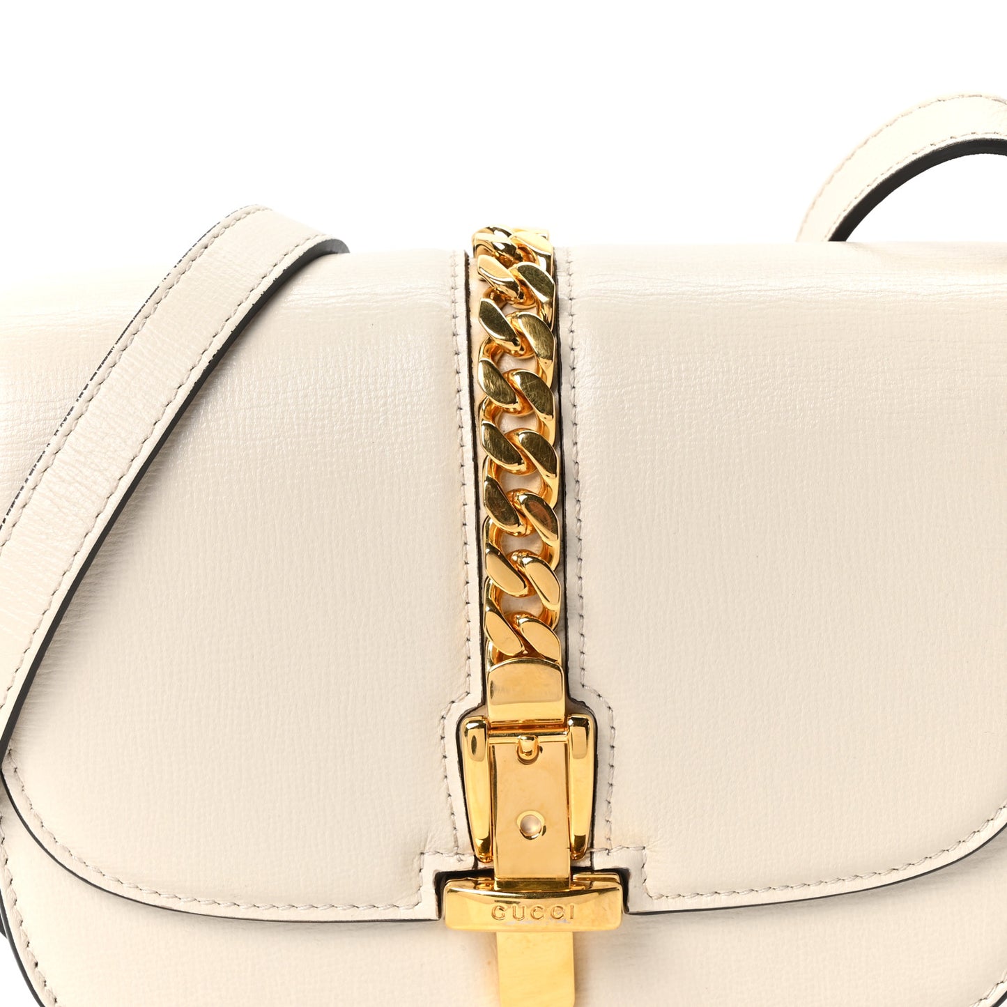 Azalea Calfskin Mini Sylvie 1969 Flap Messenger Bag Mystic White