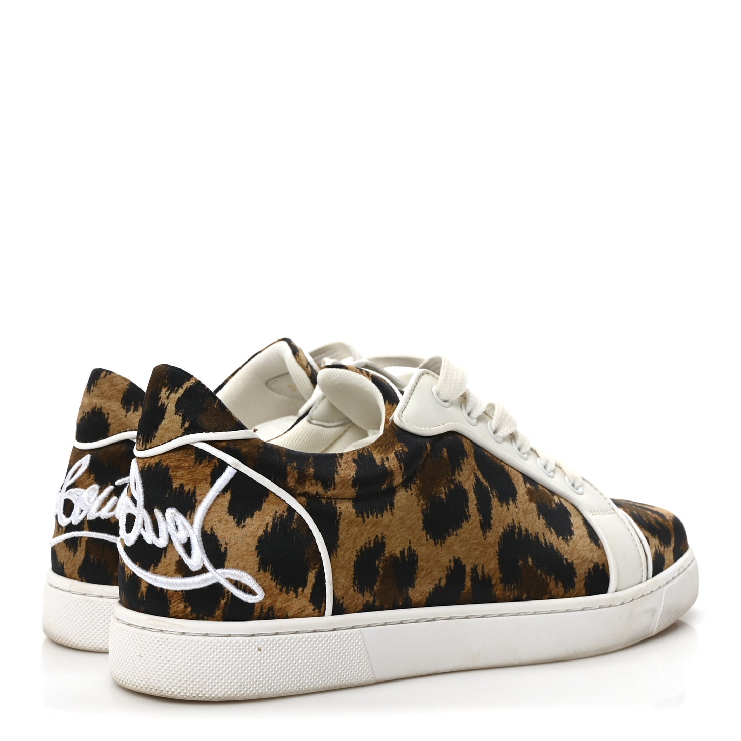 Crepe Satin Calfskin Womens Vieira Orlato Flat Sneakers 39 Brown White