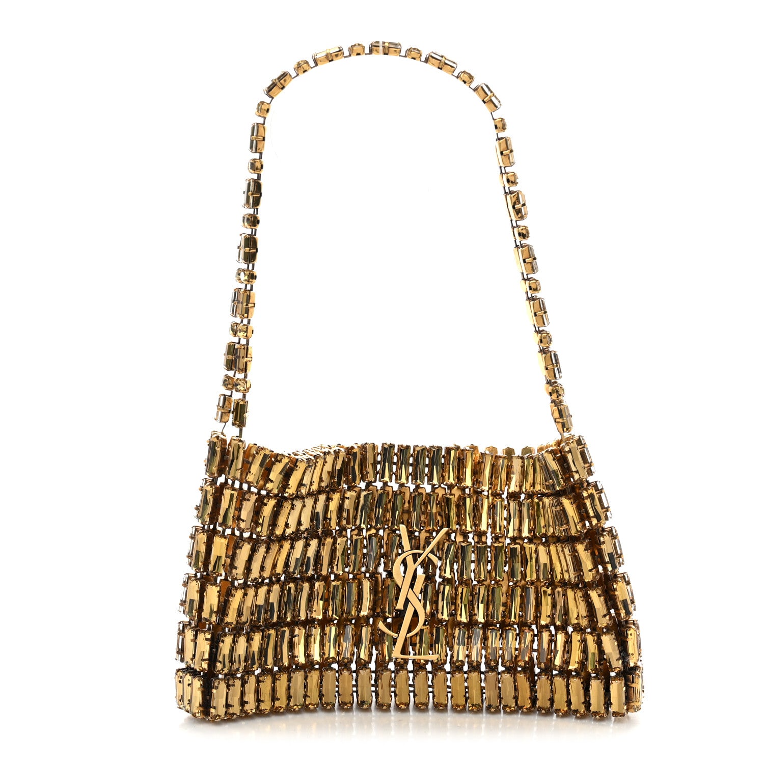 Saint Laurent Crystal Embellished Minaudiere Small Bag Bronze 1 of 9