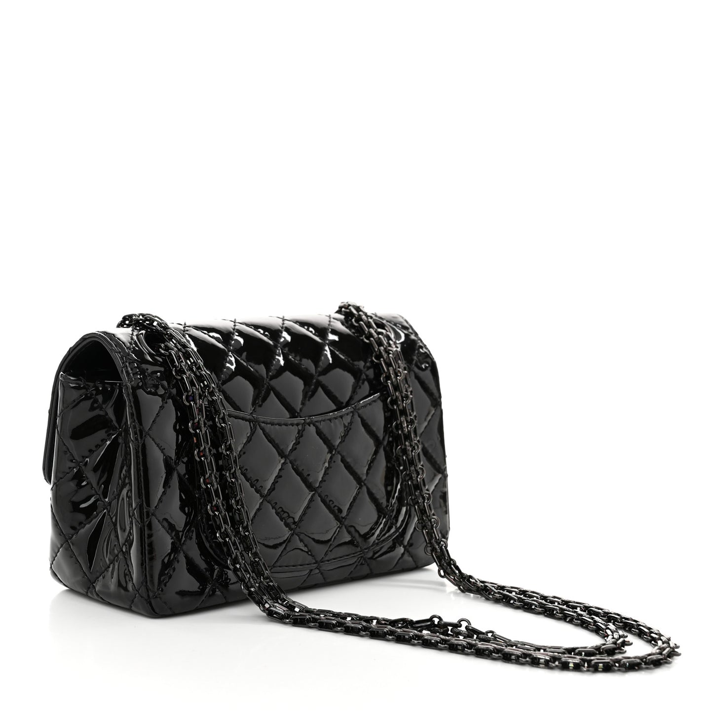 Patent Calfskin Quilted 2.55 Reissue Mini Flap So Black