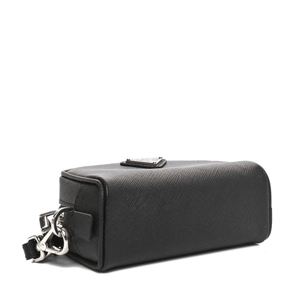Prada Saffiano Travel Zip Pouch Black 4 of 9
