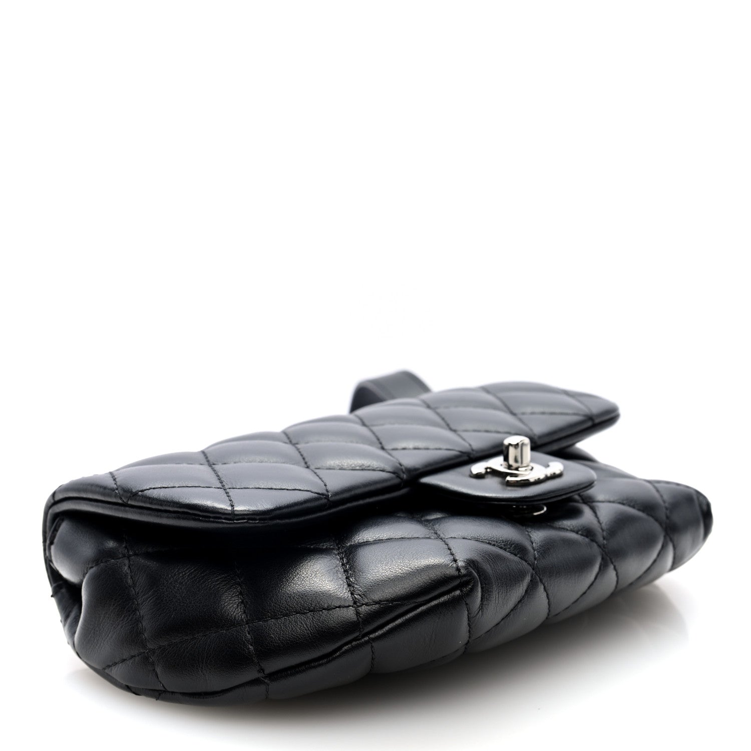 Chanel Calfskin Quilted CC Uniform Flap Belt Bag Black 4 of 10