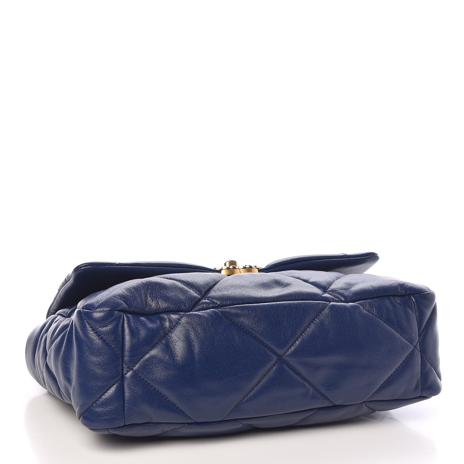 Chanel Lambskin Quilted Large 19 Flap Navy Blue 4 of 10