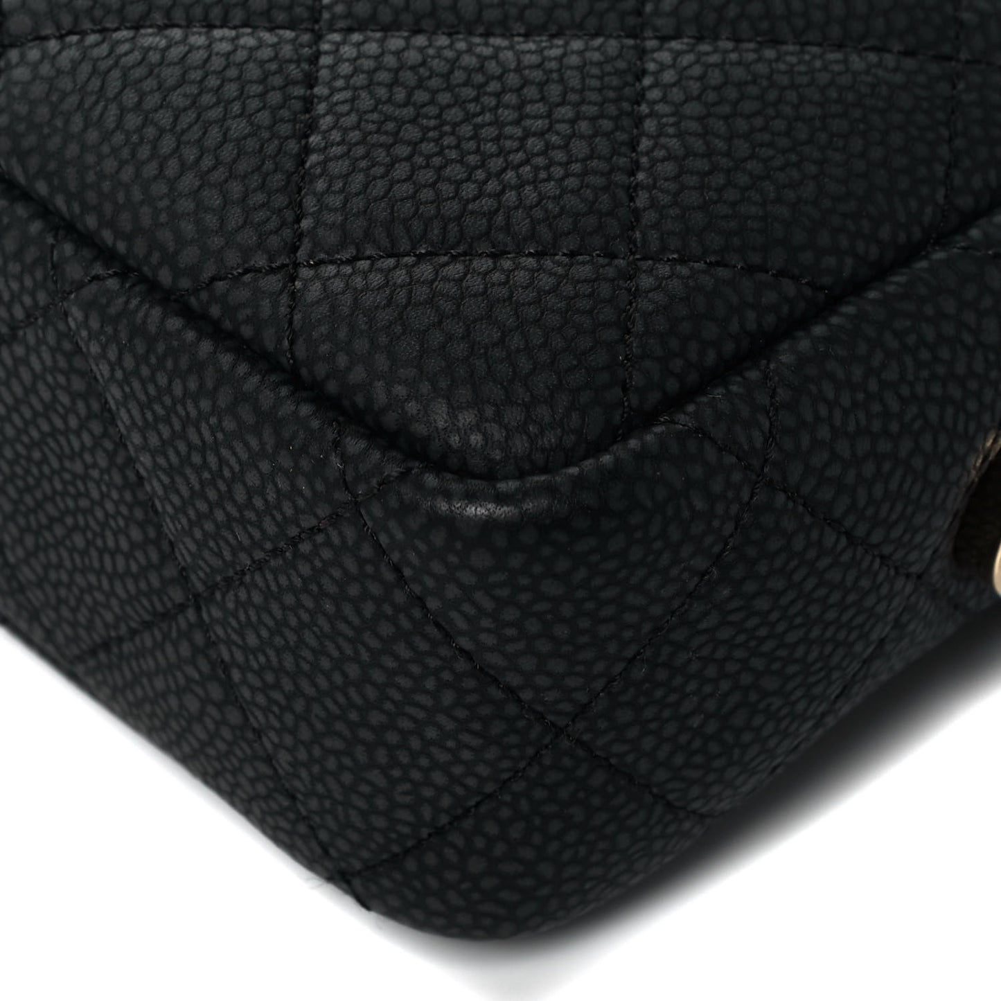 Caviar Quilted Mini Coco Tassel Camera Case Black