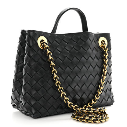 Bottega Veneta Nappa Intrecciato Small Andiamo With Chain Shoulder Bag Black 3 of 10