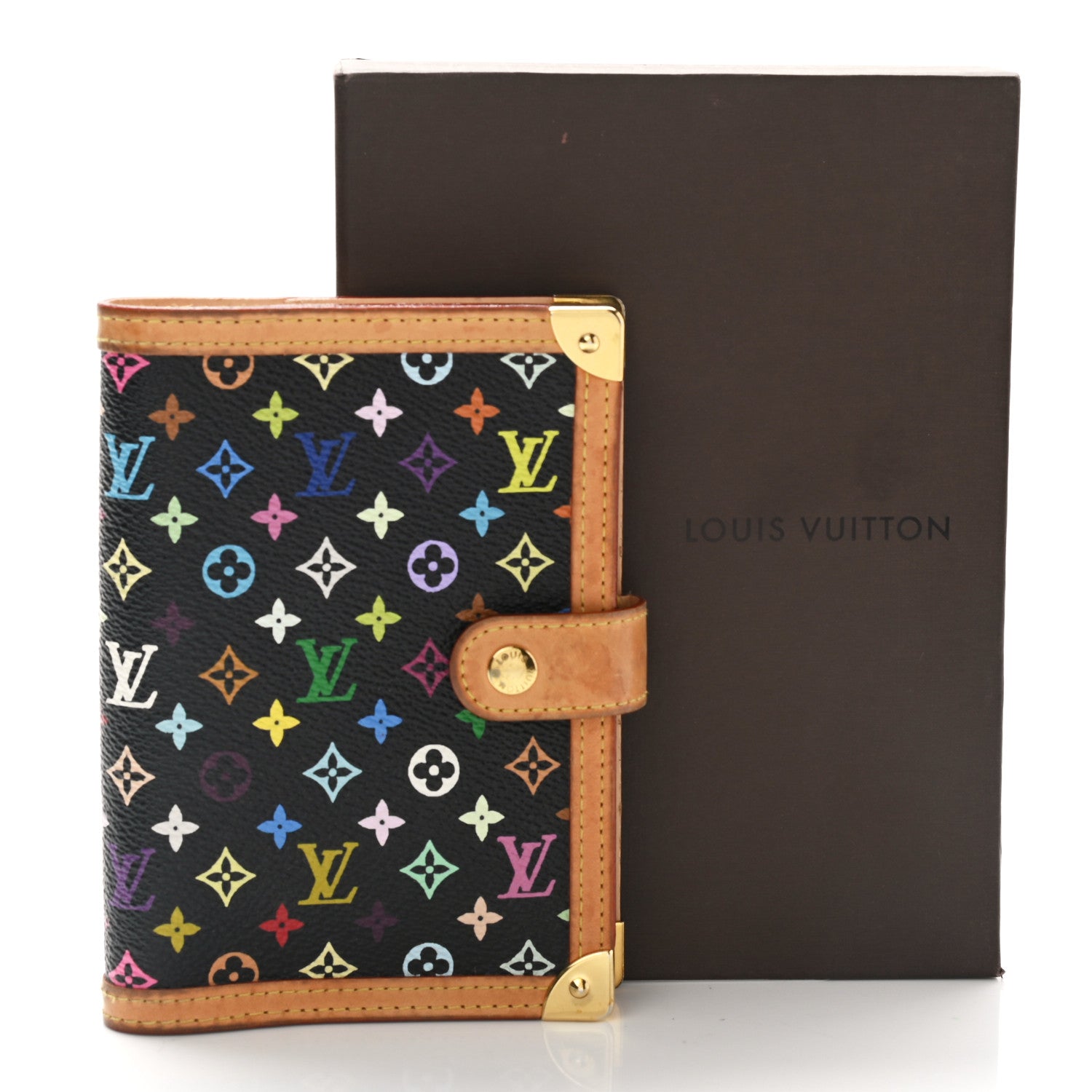 Louis Vuitton Monogram Multicolor Small Ring Agenda Cover Black 8 of 8