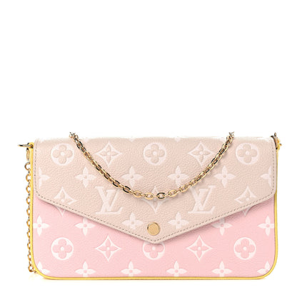 Louis Vuitton Empreinte Spring in the City Felicie Pochette Chain Wallet Pink Beige Yellow 3 of 10