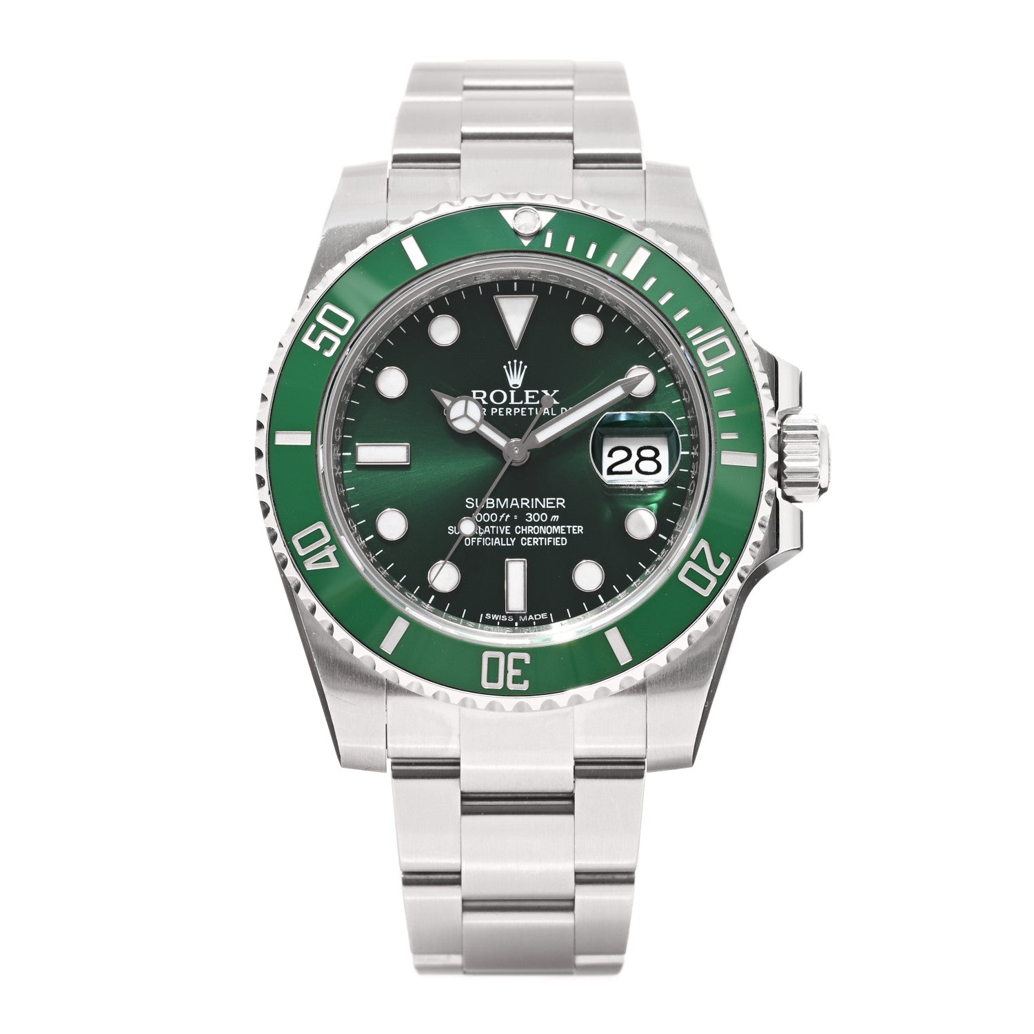 Rolex Stainless Steel 40mm Oyster Perpetual Submariner Date Hulk Watch Green 116610LV 1 of 5