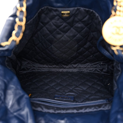 Chanel Shiny Calfskin Quilted Chanel 22 Navy Blue 6 of 12