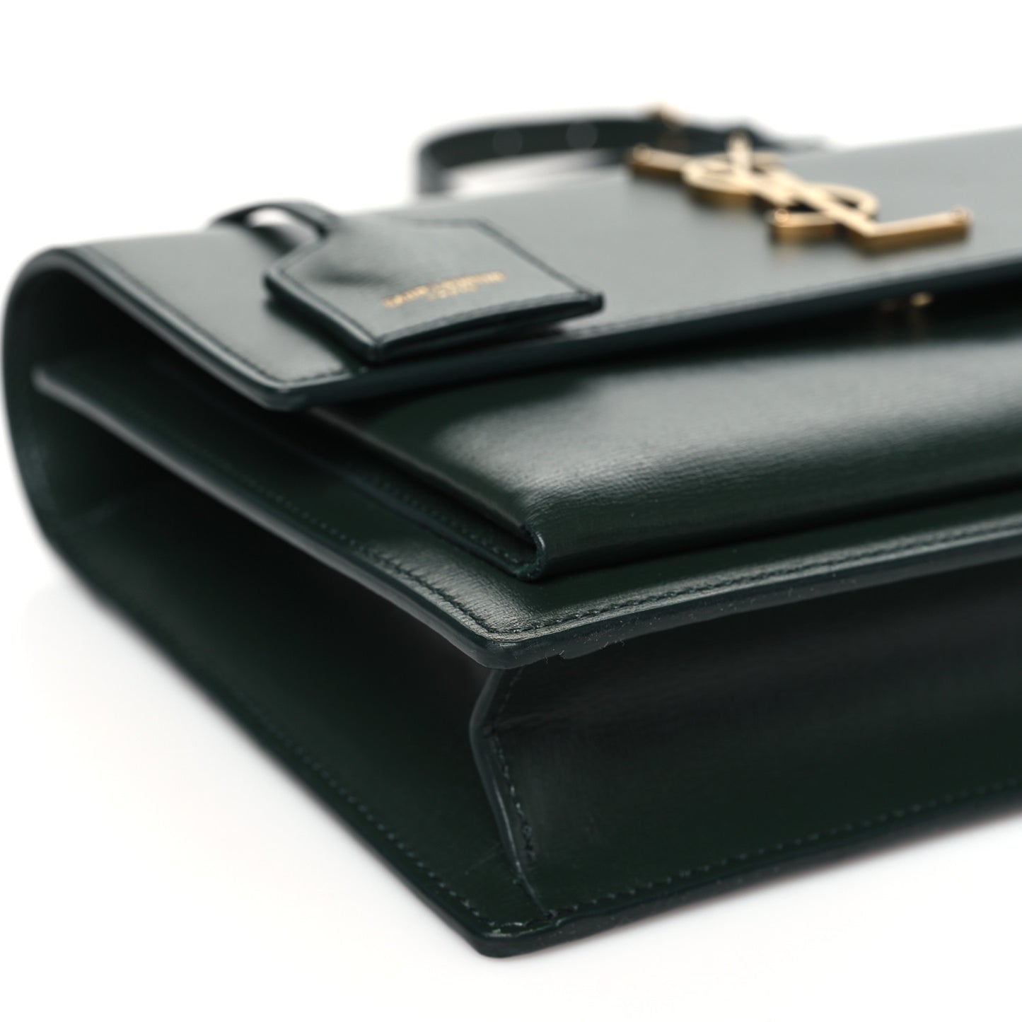 Smooth Calfskin Medium Monogram Sunset Satchel Dark Green