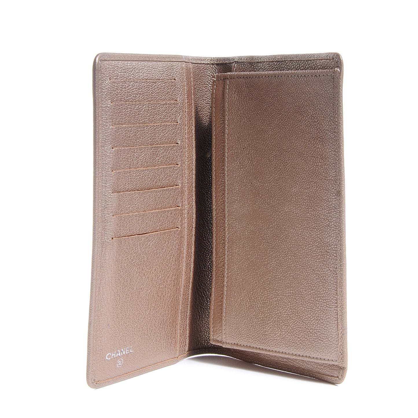 Calfskin Large Yen Wallet Metallic