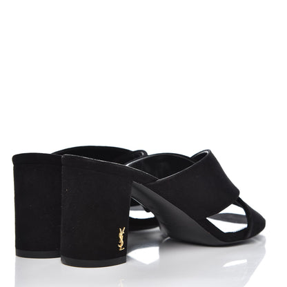 Saint Laurent Suede LouLou 70 Mule Sandals 36 Black 4 of 9