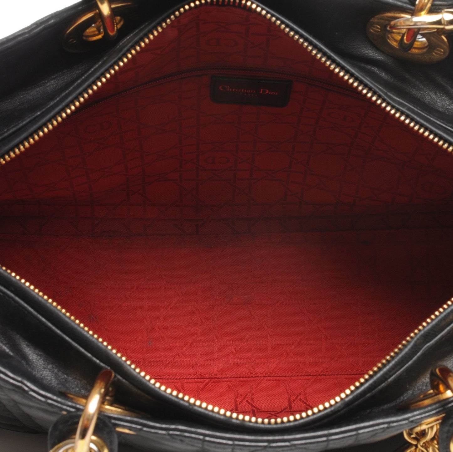 Lambskin Cannage Large Lady Dior Black