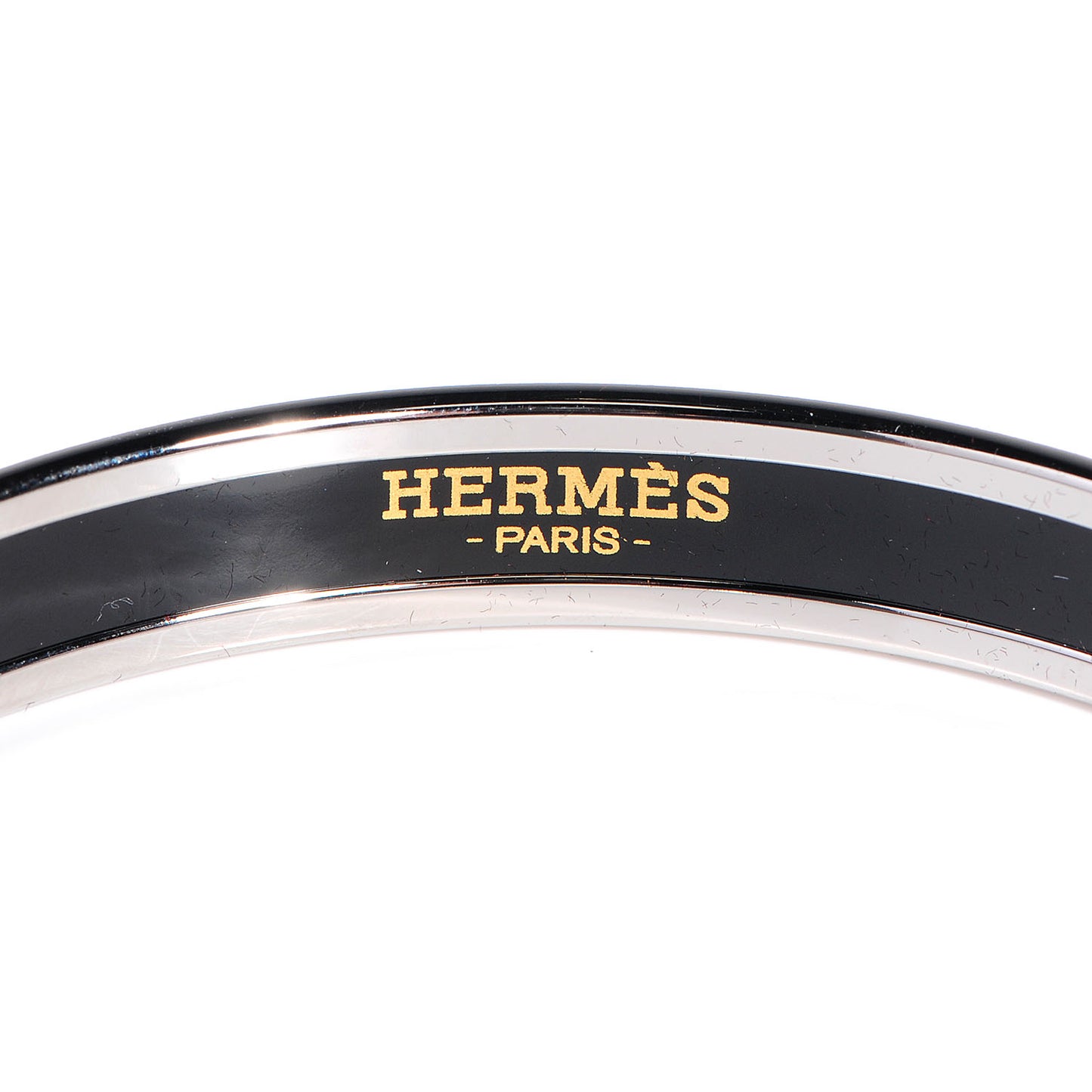 Enamel Printed Narrow Clic C'est Noue Bracelet 62 White Platinum