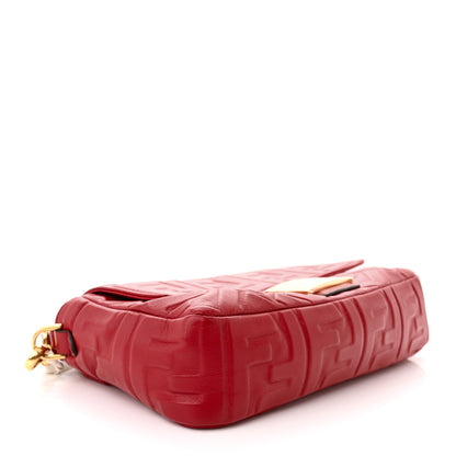Fendi Nappa FF 1974 Embossed Baguette Fragola 4 of 10