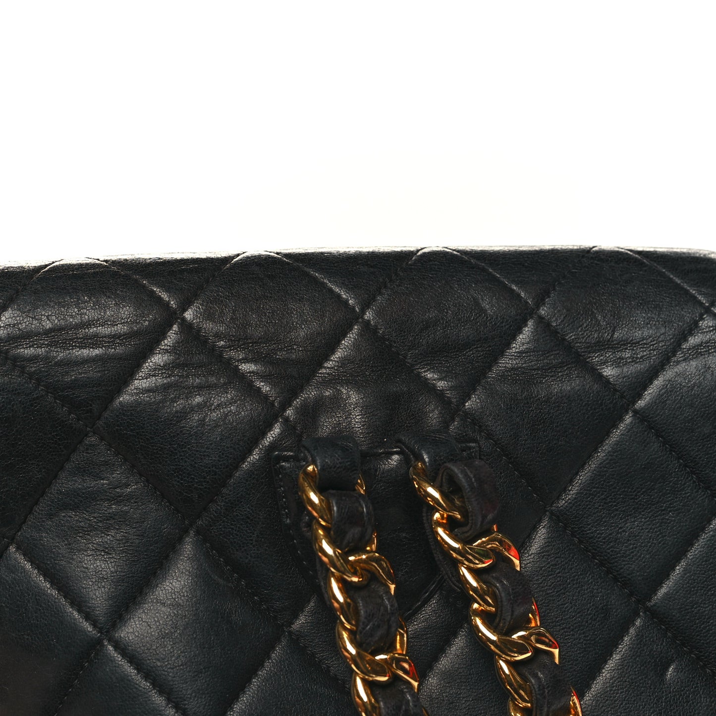 Lambskin Quilted Drawstring Backpack Black