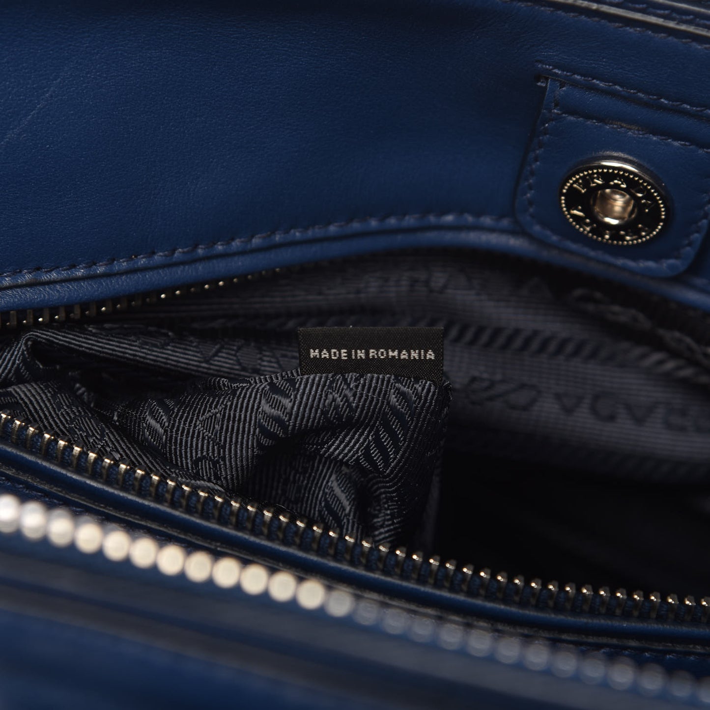 Soft Calf Double Zip Shoulder Bag Bleuette