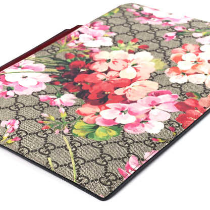 Gucci GG Supreme Monogram Blooms Suede Large Zip Pouch Beige Multicolor Dry Rose 9 of 12