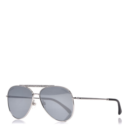 Chanel Aviator Metallic Pilot Sunglasses 4231 Silver 1 of 8