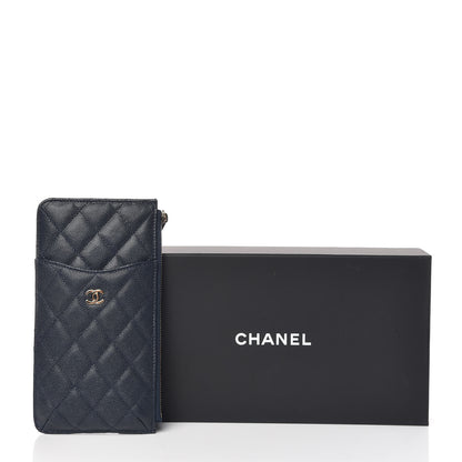 Chanel Caviar Quilted Classic Flat Wallet Pouch Navy 8 of 8