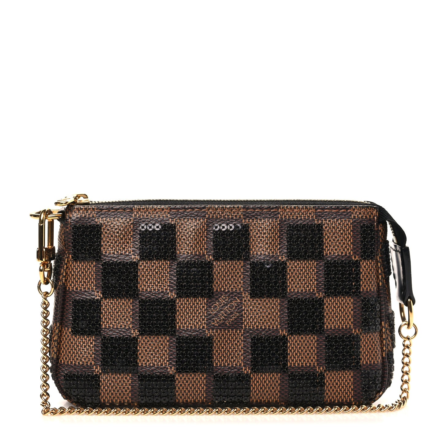 Damier Paillettes Mini Pochette Accessories Black