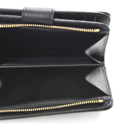 Prada Saffiano Metal Compact Wallet Black 5 of 8