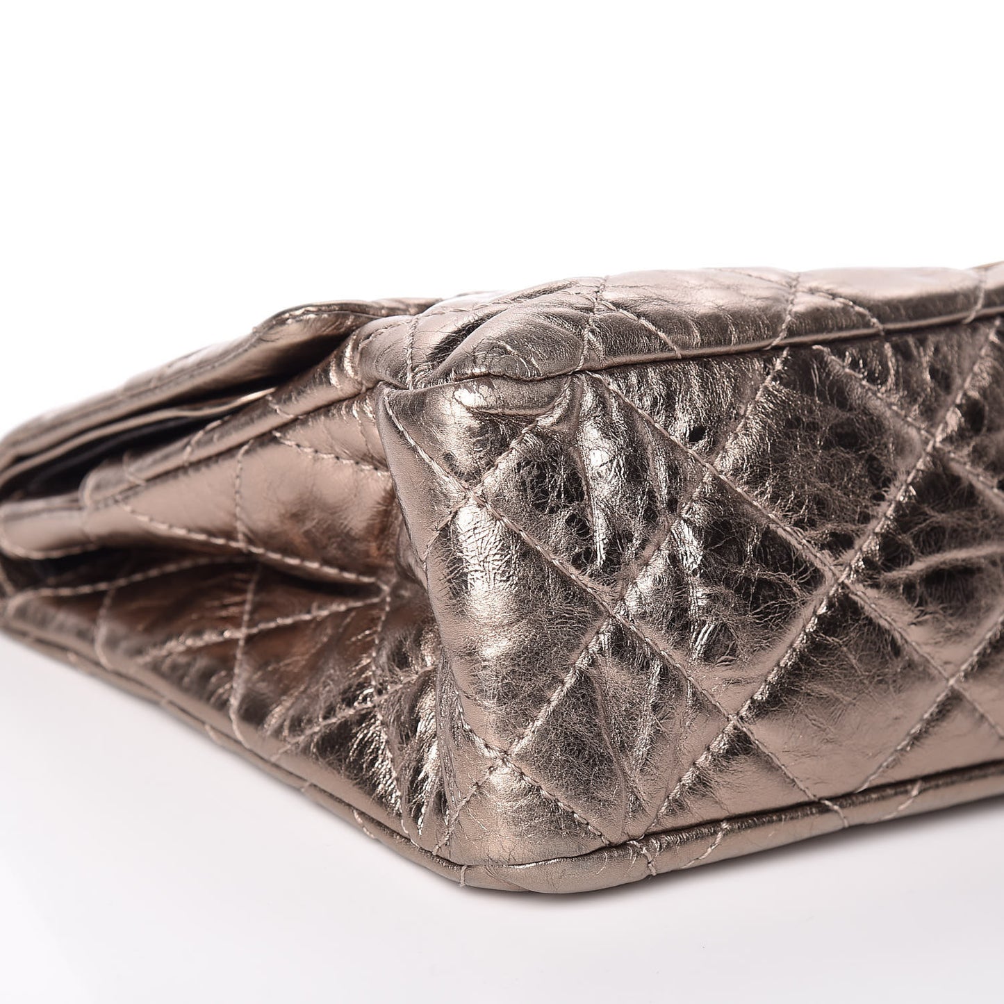 Metallic Aged Calfskin Quilted 2.55 Reissue 228 Flap Pewter