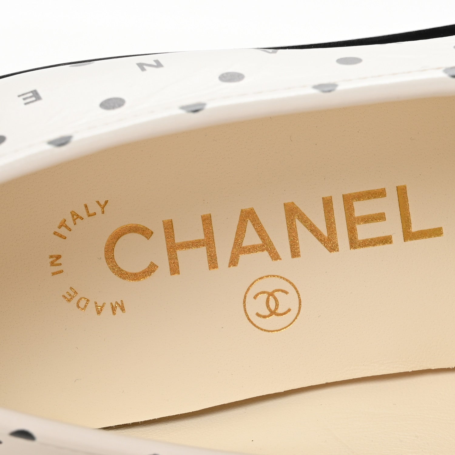 Chanel Printed Calfskin CC Dots Moccasin Loafers 36 Ivory Black 8 of 10