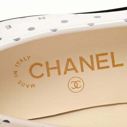 Chanel Printed Calfskin CC Dots Moccasin Loafers 36 Ivory Black 8 of 10