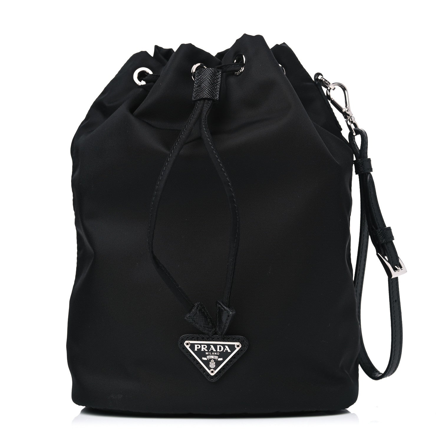 Prada Nylon Vela Drawstring Wristlet Pouch Black 2 of 4