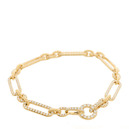 David Yurman 18K Yellow Gold Diamond 6.5mm Lexington Chain Bracelet 1 of 4