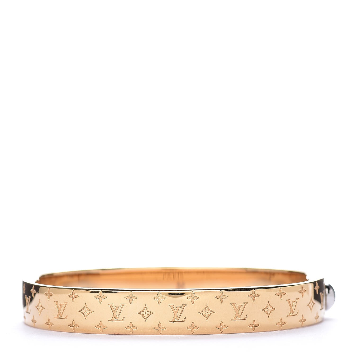 Louis Vuitton Brass Monogram Nanogram Cuff M Gold 3 of 7