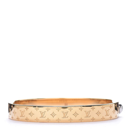 Louis Vuitton Brass Monogram Nanogram Cuff M Gold 3 of 7