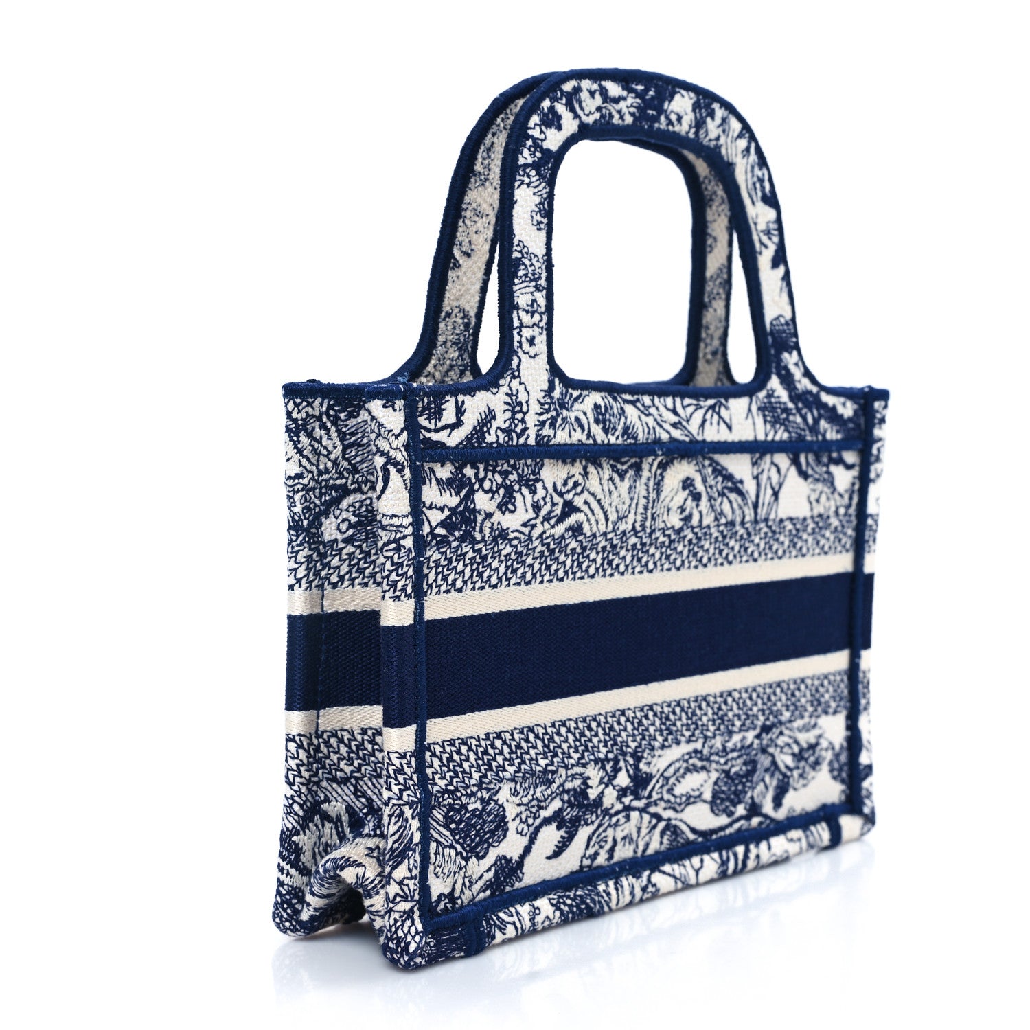 Christian Dior Canvas Embroidered Mini Toile De Jouy Book Tote  Blue 3 of 12