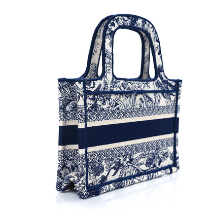 Christian Dior Canvas Embroidered Mini Toile De Jouy Book Tote  Blue 3 of 12