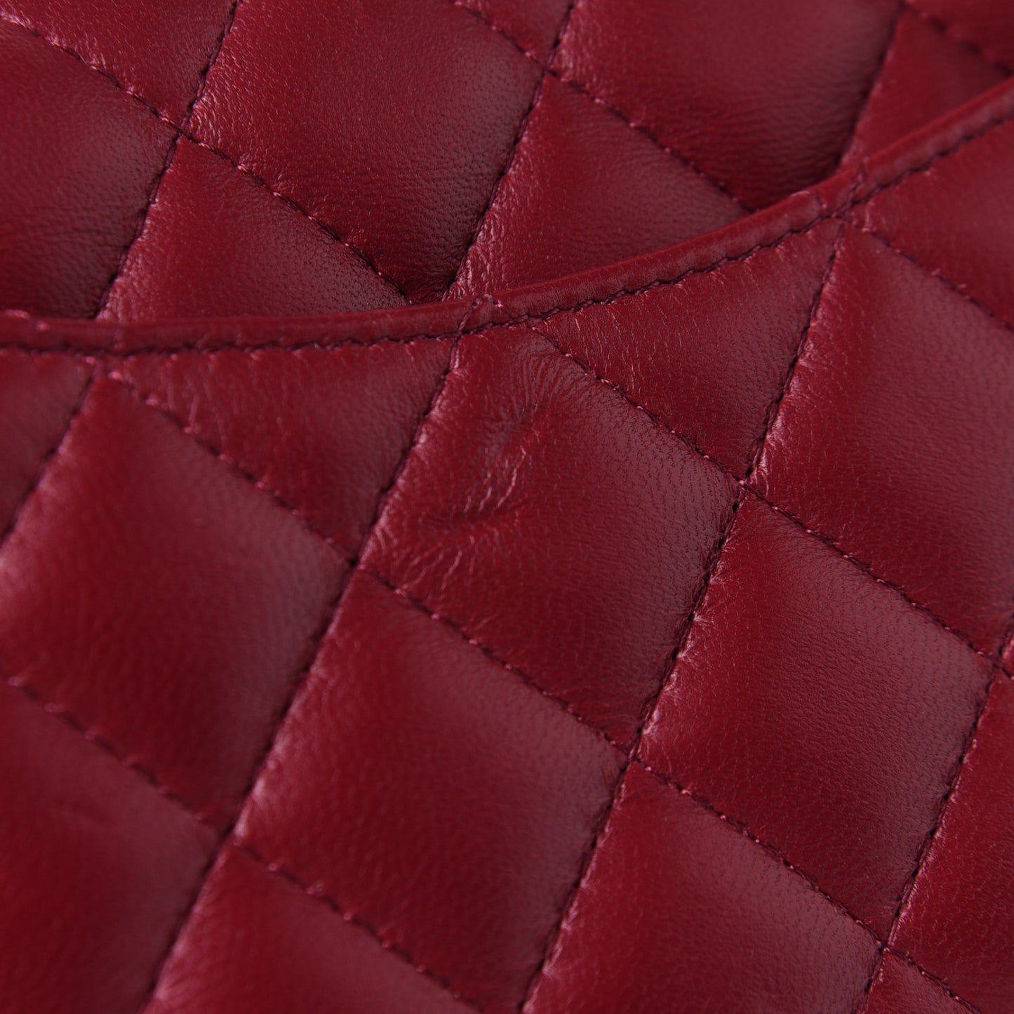Lambskin Quilted Mini Rectangular Flap Burgundy