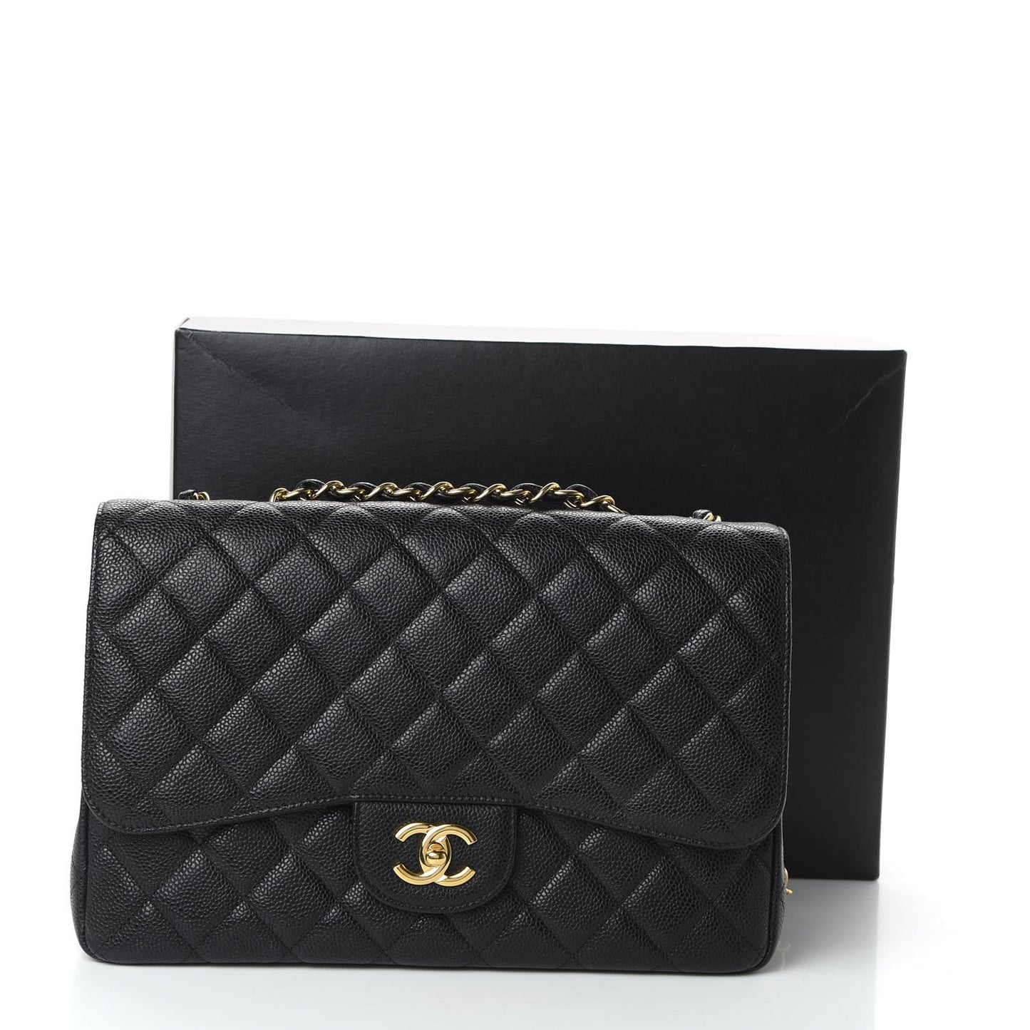 Caviar Quilted Jumbo Single Flap Black