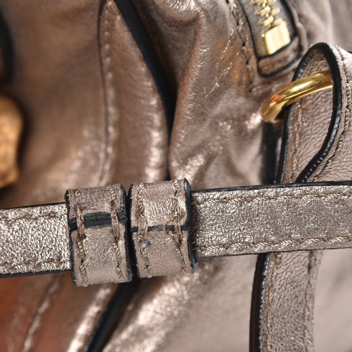 Alexander McQueen Metallic Calfskin Mini Padlock Tote Skin 9 of 9